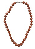 COLIER VINTAGE LUCRAT MANUAL DIN MĂRGELE JASP ROȘU NATURAL