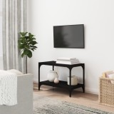Comodă TV, negru, 60x33x41 cm, lemn prelucrat și oțel