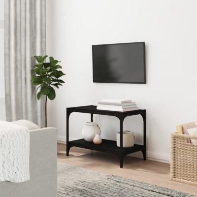 Comoda TV, negru, 60x33x41 cm, lemn prelucrat si otel GartenMobel Dekor foto