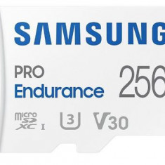 Card de memorie SAMSUNG PRO Endurance microSDXC MB-MJ256KA/EU, 256GB, UHS-I U3, V30, Clasa 10 + Adaptor SD