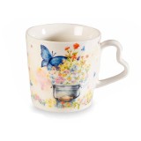 Cumpara ieftin Cana portelan Flori de Camp 9.5x9 cm, 350 ml