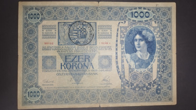 SD0158 Romania 1000 korona 1902 stampilata foto