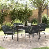 VidaXL Set de masă pentru grădină 5 pcs Negru Rattan poli 3380920