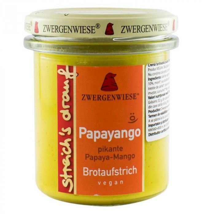 Crema Bio Tartinabila Picanta cu Papaya si Mango Zwergenwiese 160gr