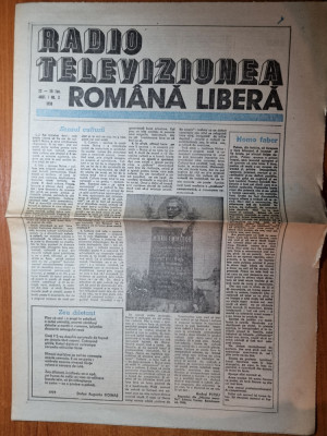 radio-televiziunea romana libera 22 - 28 ianuarie 1990 foto