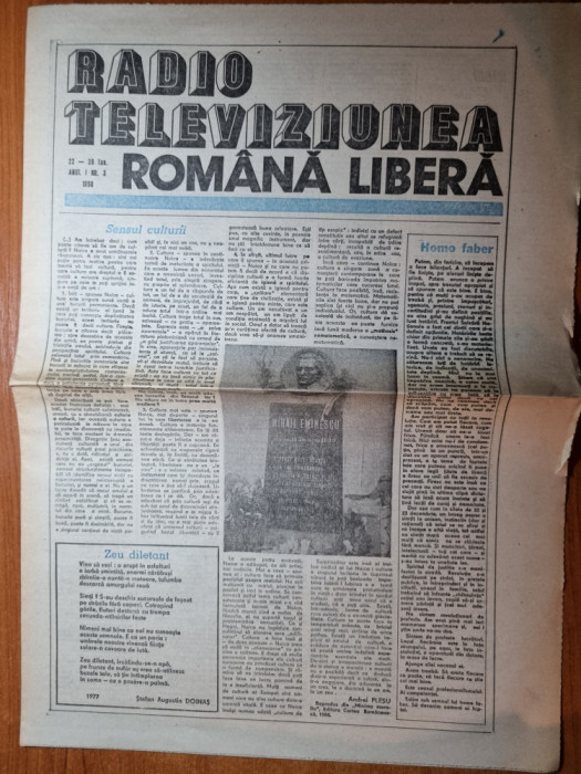 radio-televiziunea romana libera 22 - 28 ianuarie 1990