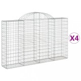 Cumpara ieftin Cosuri gabion arcuite 4 buc, 200x30x120/140 cm, fier galvanizat