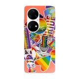 Husa compatibila cu Huawei Nova 9 model Colorful Stickers, Silicon, TPU, Viceversa, Transparent, Carcasa