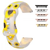 Cumpara ieftin Curea silicon, compatibila Apple Watch 9|8|7|6|5|4|3|2|1 Series, 41mm|40mm|38mm, Quick Release, Transparent Sunflower