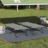 VidaXL Pat pliabil pentru camping Pliere 2 pcs Gri 206 x 76 x 74 cm
