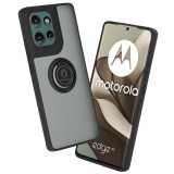 Husa Motorola Edge 50 Techsuit Glinth cu inel suport stand magnetic, negru