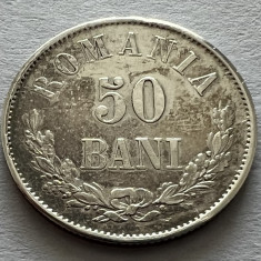 50 Bani 1873 Argint, Romania, a UNC/UNC