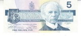 B11 1 - Bancnota foarte veche - Canada - 5 dolari - 1986