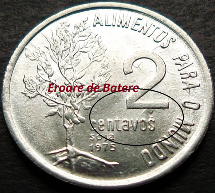 Moneda FAO 2 CENTAVOS - BRAZILIA, anul 1975 *cod 643 = A.UNC