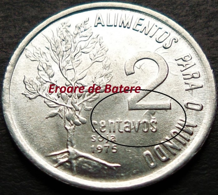 Moneda FAO 2 CENTAVOS - BRAZILIA, anul 1975 *cod 643 = A.UNC