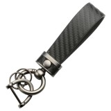 Breloc chei carbon si otel zincat, LUVLU&trade;, cu rotire la 360 de grade, inel in D anti-pierdere, 2 inele mici si surubelnita, pentru Barbati/Femei, Negr