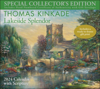Thomas Kinkade Special Collector&amp;#039;s Edition with Scripture 2024 Deluxe Wall Calen: Lakeside Splendor foto