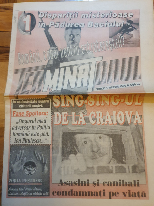 ziarul terminatorul anul 1,nr. 1 - 1 martie 1996 -prima aparitie