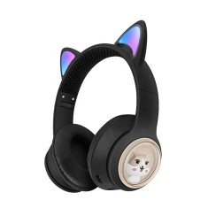 Casti wireless Q-E75 copii ,,Fox Ear ,, pliabile bluetooth 5.3 - Negru