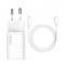Incarcator Retea cu Cablu Lightning Baseus Super Si, 20W, 3A, 1 x USB-C, Alb TZCCSUP-B02