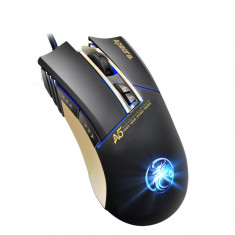 Mouse Gaming Apedra A5 Iluminare RGB 4 Culori, Acceleratie 10G 125Hz, 7 Butoane