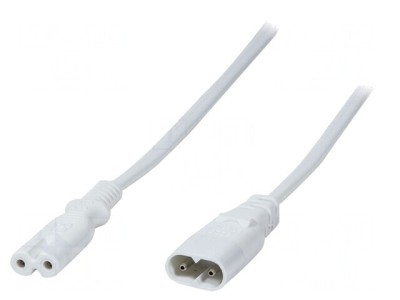 Cablu Alimentare Alb 2m IEC C7 la IEC C8 foto