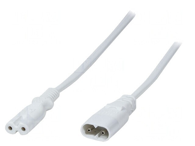 Cablu Alimentare Alb 2m IEC C7 la IEC C8