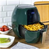 Friteuza cu aer cald, 7 programe, ecran LCD, capacitate 7.7 litri 1800 W, verde, Klausberg