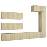 Cumpara ieftin Set de dulapuri TV, 7 piese, stejar sonoma, lemn prelucrat