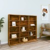 Dulap CD/DVD Gossi, Stejar Fumuriu, 102x23x89.5 cm, Lemn Prelucrat, Rafturi, Depozitare CD-uri, Multifunctional