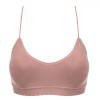 Bustiera Dama Seamless Roz Nude, Bretele Subtiri, Bureti Detașabili, One Size, Poliamida/Elastan