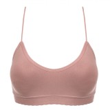 Bustieră Femei, Seamless, Bretele Subțiri, Bureți Detașabili, Roz Nude, One Size, Oem