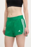 Adidas Performance pantaloni scurți de antrenament Hyperglam culoarea verde, cu imprimeu, high waist, JC7393