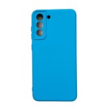 Husa silicon antisoc protectie camera cu microfibra in interior compatibila cu samsung galaxy s21 fe 5g , albastru