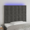 vidaXL Tăblie de pat cu LED, gri &icirc;nchis, 80x5x118/128 cm, catifea