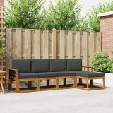 vidaXL Set de canapele de exterior cu pernă 5 pcs Natural și Antracit 3366265