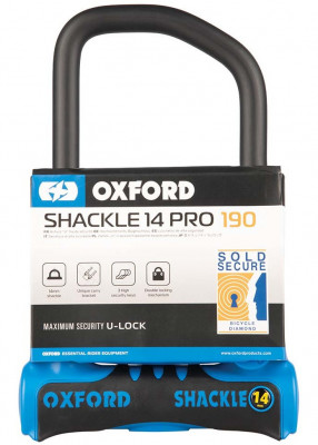 Antifurt Bicicleta Oxford Shackle14 Pro U-Lock 260mm x 177mm Otel Negru / Albastru LK321 foto