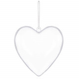 Decoratiune tip inima, acrilica, 12 cm, transparent
