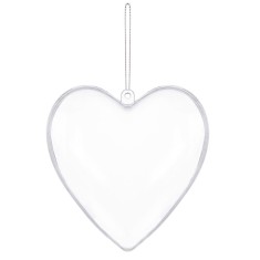 Decoratiune tip inima, acrilica, 12 cm, transparent foto