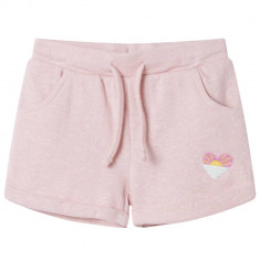 Pantaloni scurti pentru copii cu snur, roz deschis combinat, 92 GartenMobel Dekor