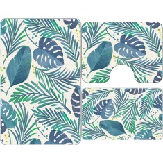 Set Covorașe Baie 3 piese: 60x90cm, 60x45cm, 60x45cm, Frunze