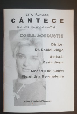 C&amp;acirc;ntece - Etta Păunescu: București, Belgrad, New York foto