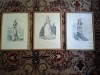 Trei gravuri &quot;moda sec.15/16&quot;, 22x19 cm coala,30x21,5cm cu rama/sticla, Scene gen, Cerneala, Realism