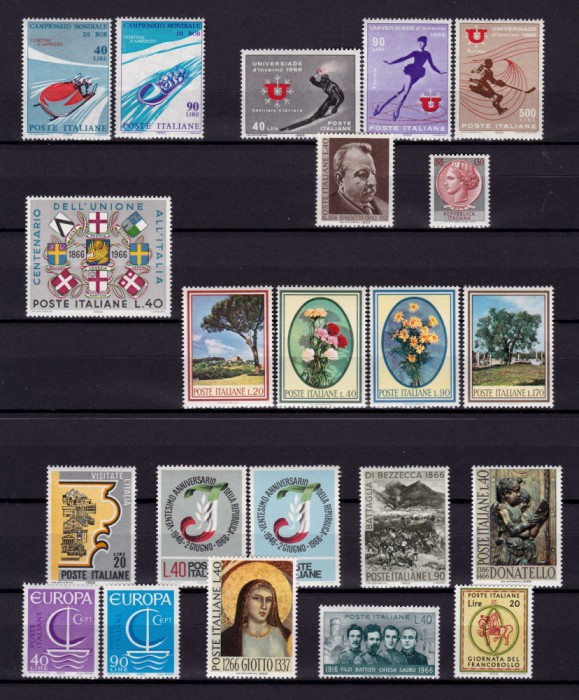 ✅(S18) Italia 1966 , serii an complet Mi. 1196/1219 - lipsa doua 1203/1204, MNH