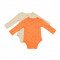 Set 2 body-uri petrecute Printed, BabyCosy, 50% modal+50% bumbac, Stone/Apricot (Marime: 3-6 Luni)