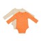 Set 2 body-uri petrecute Printed, BabyCosy, 50% modal+50% bumbac, Stone/Apricot (Marime: 0-3 Luni)