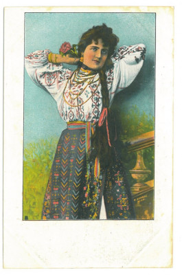 3995 - ETHNIC woman, Port Popular, Romania - old postcard - unused foto