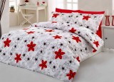 Cumpara ieftin Lenjerie de pat matrimonial cu husa elastic pat si fata perna dreptunghiulara, Venus, bumbac ranforce, gramaj tesatura 120 g/mp, multicolor