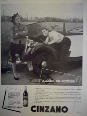 Publicitate CINZANO, original, 1939, 38 cm x 28cm foto