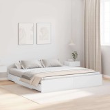 VidaXL Cadru de pat cu depozitare Alb 200 x 200 cm Lemn compozit